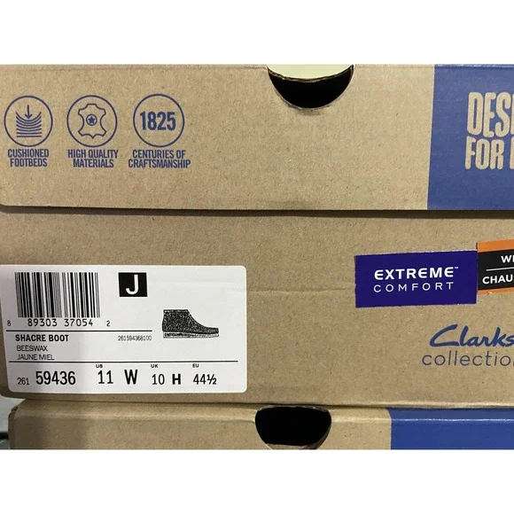 Clarks‎ Boots Mens 11 Wide Brown Shacre Leather Chukka Crepe Wallabee Beeswax